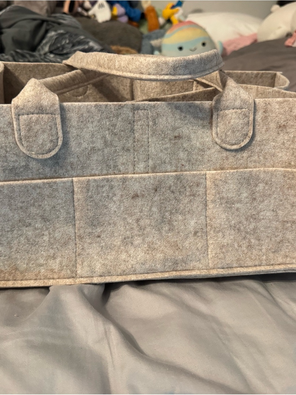 Parker Baby Co. felt diaper caddy - regular size- oatmeal